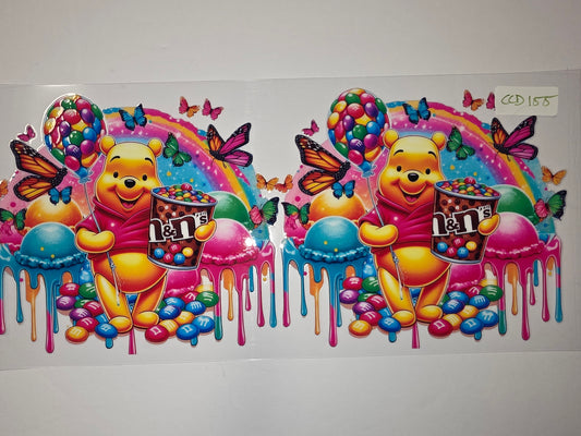 Winnie the Pooh Ice Cream & Candy Tumbler Wrap | Rainbow Butterflies