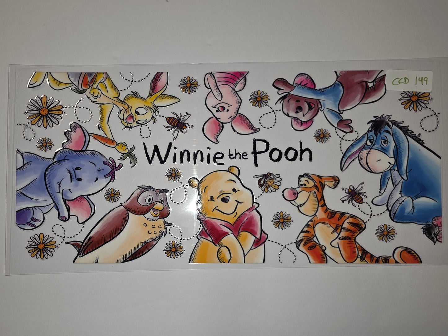 Winnie the Pooh & Friends Tumbler Wrap | Watercolor Style | Daisies & Bees Design