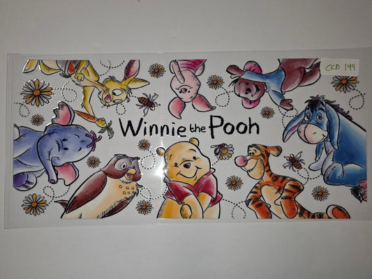 Winnie the Pooh & Friends Tumbler Wrap | Watercolor Style | Daisies & Bees Design
