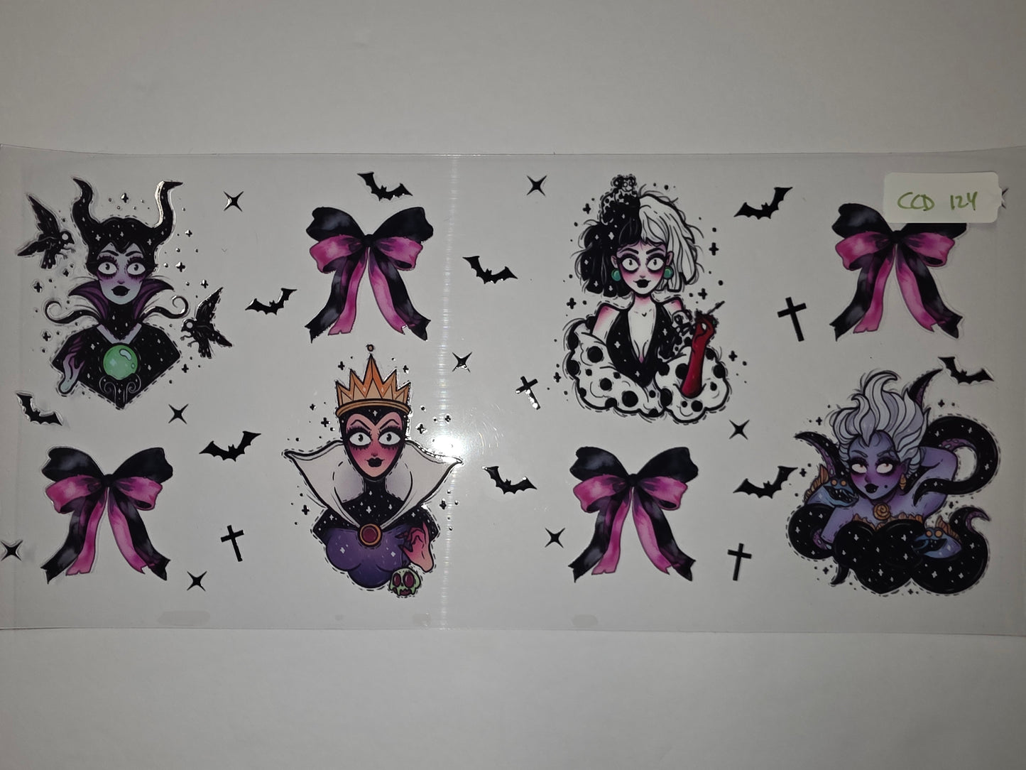 Villainous Queens Tumbler Wrap - Maleficent, Evil Queen, Cruella, Ursula - Gothic Pastel