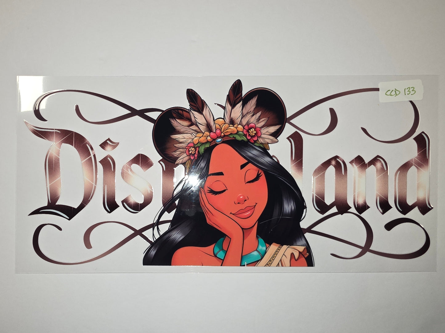 Tribal Princess with Mickey Ears Disneyland Inspired Tumbler Wrap - Rose Gold Sparkle