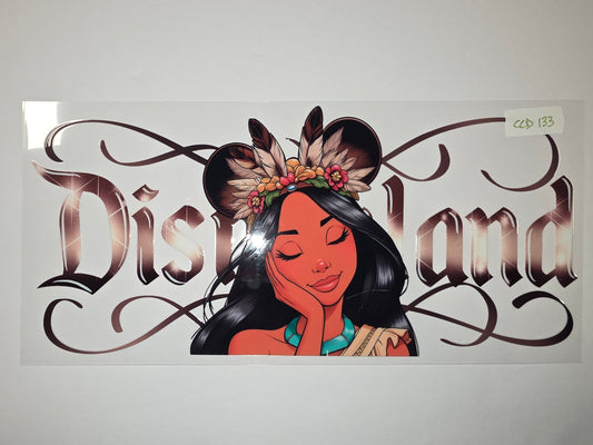 Tribal Princess with Mickey Ears Disneyland Inspired Tumbler Wrap - Rose Gold Sparkle