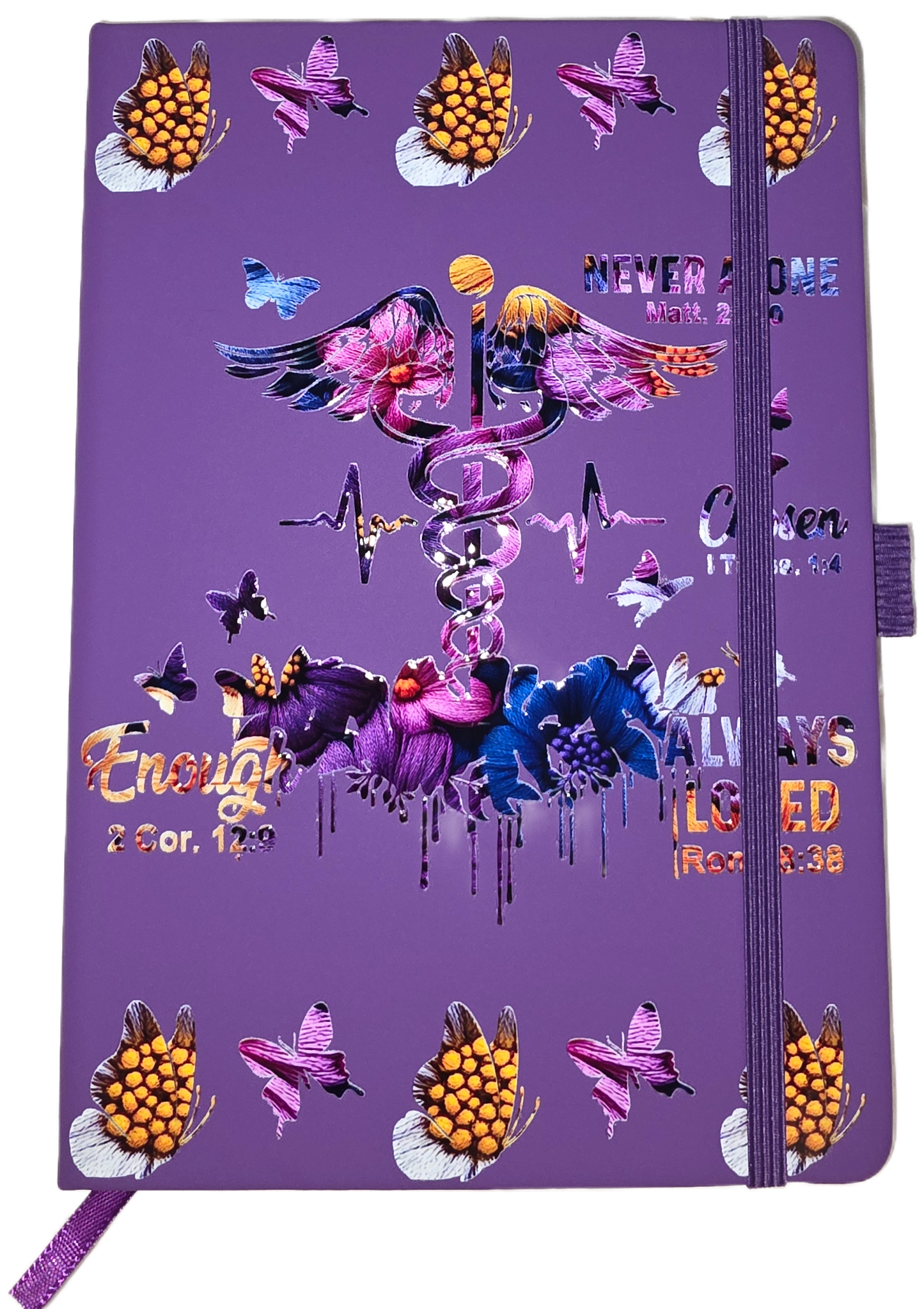 Medical Healthcare Caduceus A5 Line Journal Notebook 5.5 x 8.2 inch with Pen Holder