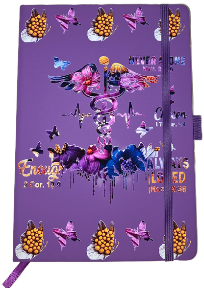 Medical Healthcare Caduceus A5 Line Journal Notebook 5.5 x 8.2 inch with Pen Holder