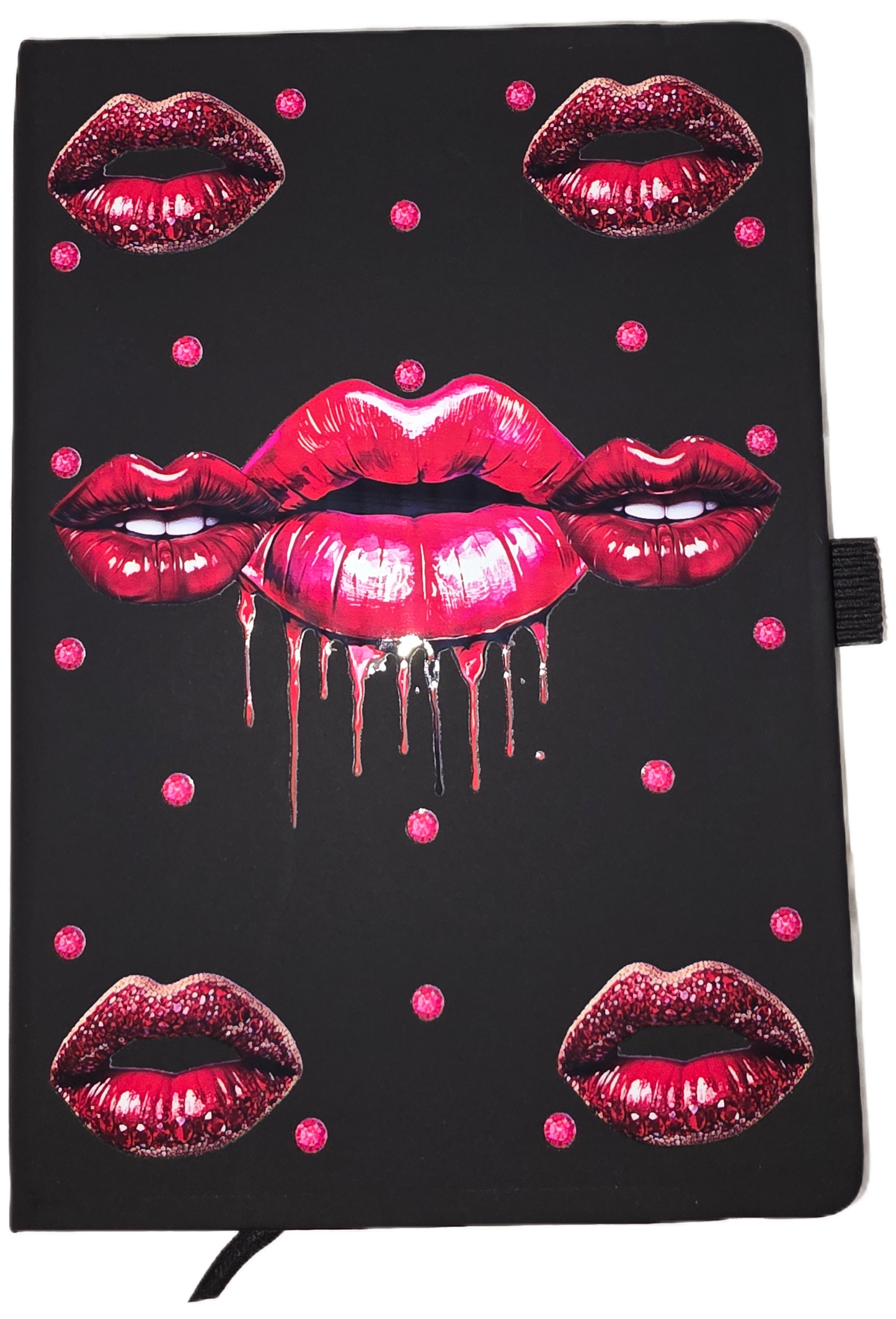 Red Lips A5 Line Journal Notebook 5.5 x 8.2 inch with Pen Holder
