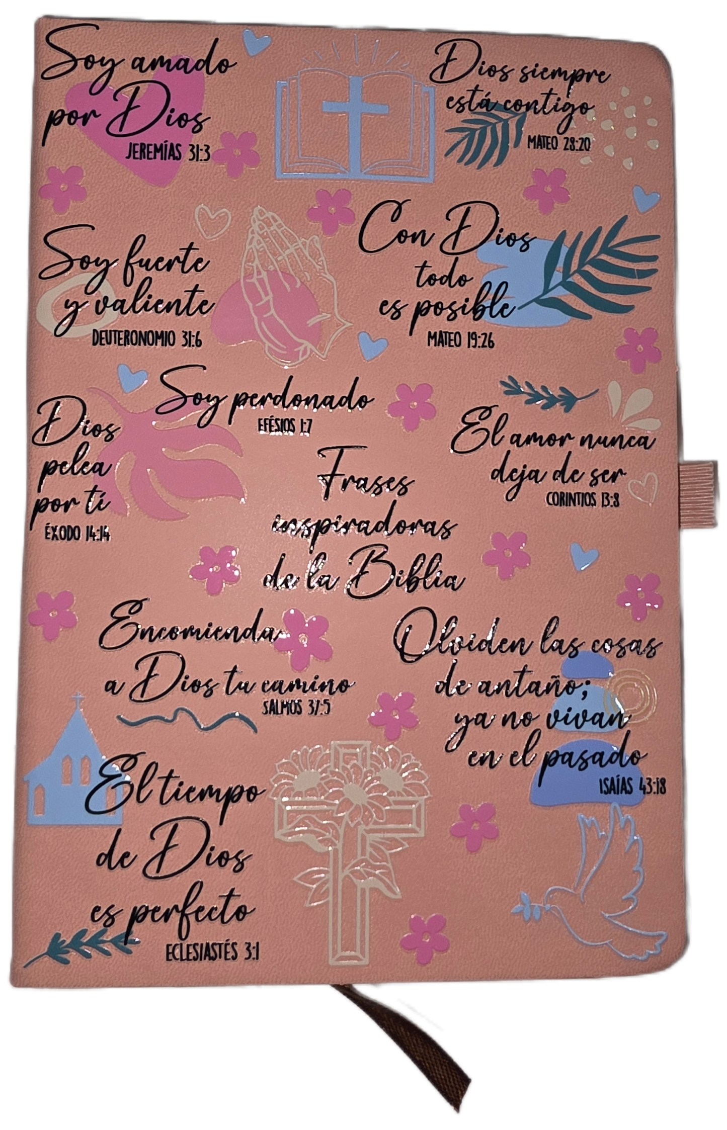 Spanish Religious Prayer A5 Line Journal Notebook 5.5 x 8.2 inch with Pen Holder