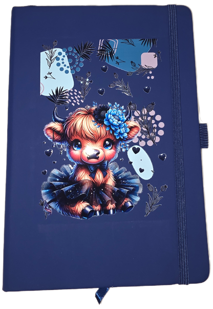 Blue Cow A5 Line Journal Notebook 5.5 x 8.2 inch with Pen Holder
