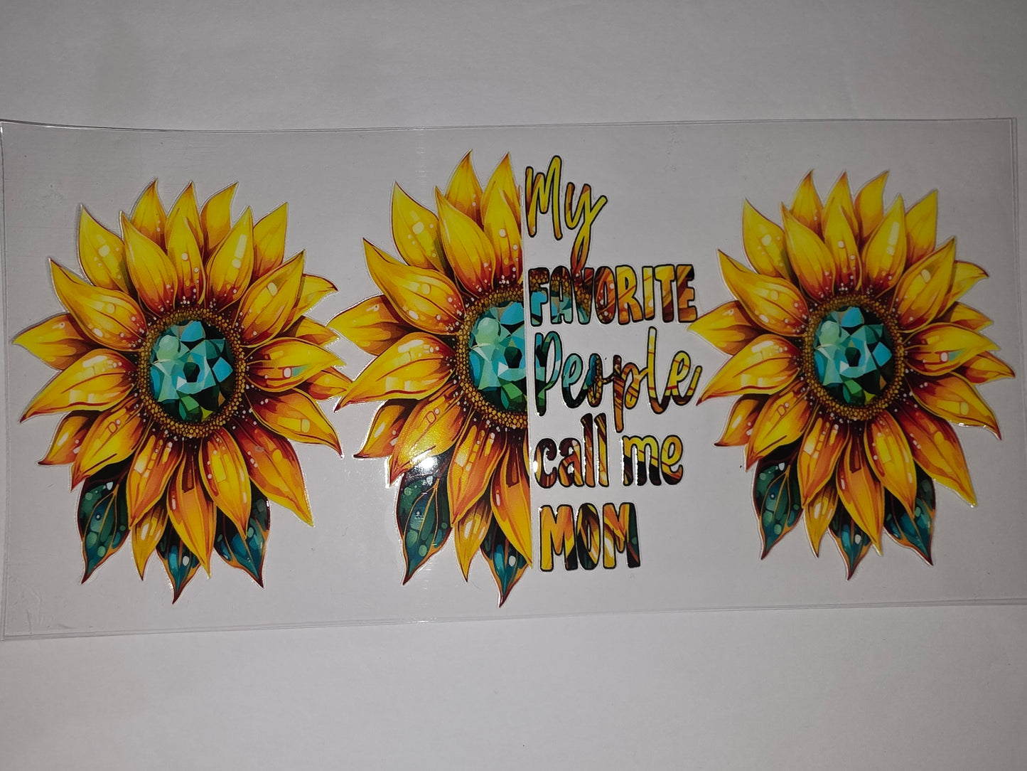 Sunflower "My Favorite People Call Me Mom" Tumbler Wrap | Yellow Floral Drinkware Design