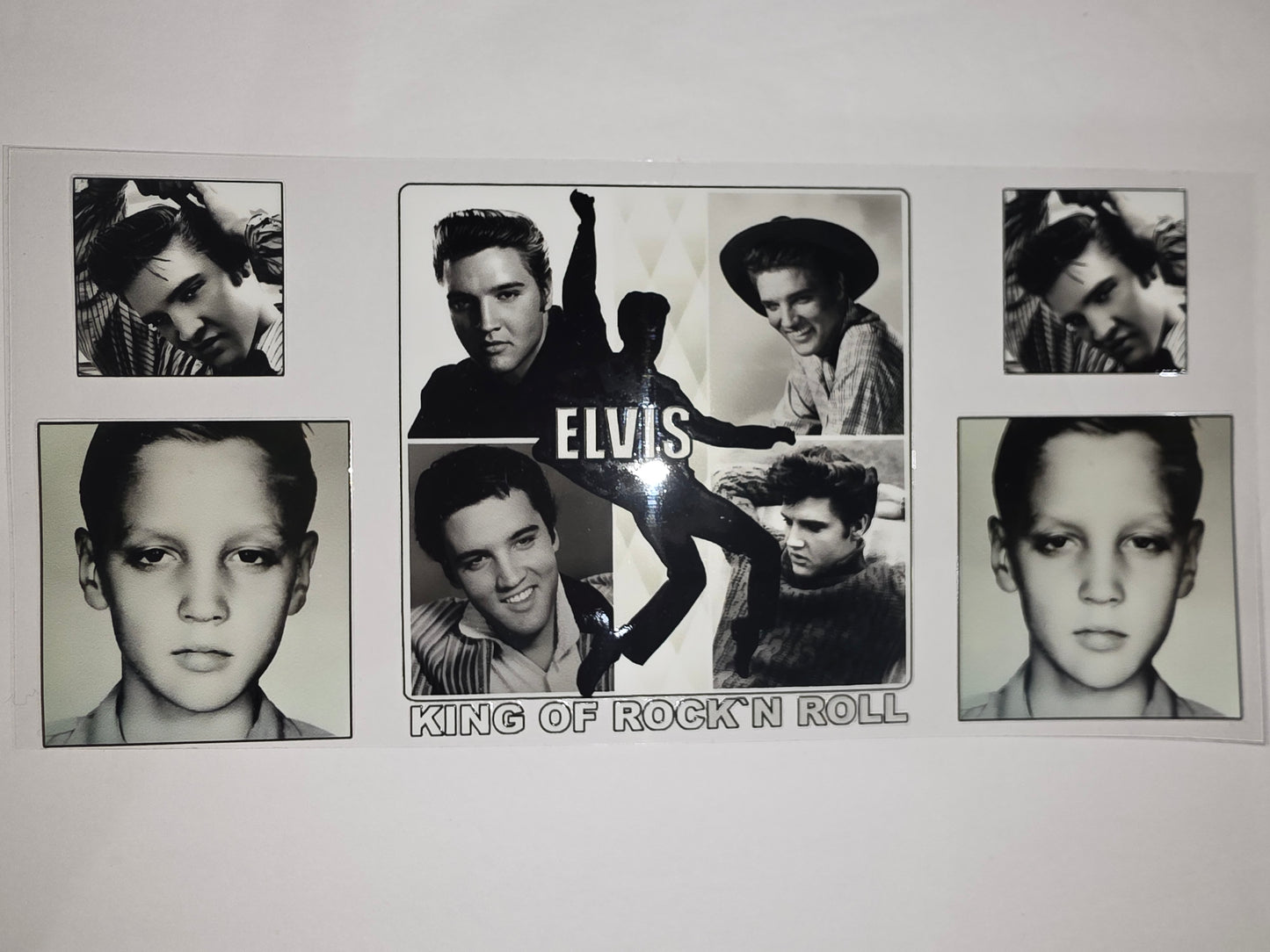 Elvis Presley King of Rock 'n' Roll Black & White Tumbler Wrap | Vintage Music Fan Gift