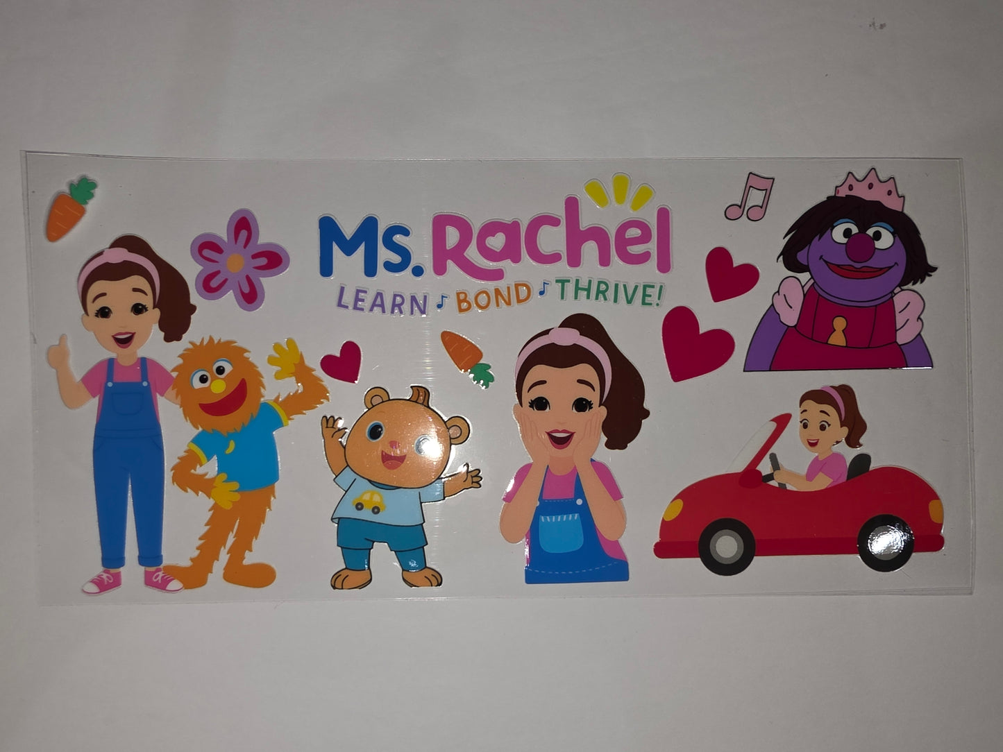 Ms. Rachel & Friends Tumbler Wrap | Learn Bond Thrive | Kids Show Characters & Car Design