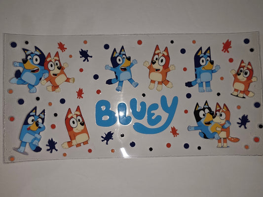 Bluey & Bingo Tumbler Wrap - Cartoon Dog Family Design - Kids Drinkware