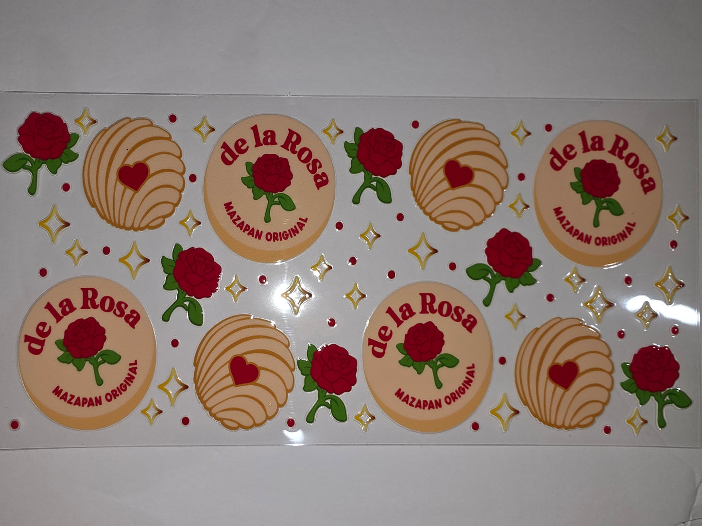 De La Rosa Concha & Rose Tumbler Wrap | Mexican Bakery Sweet Treat Design | Pink & Red