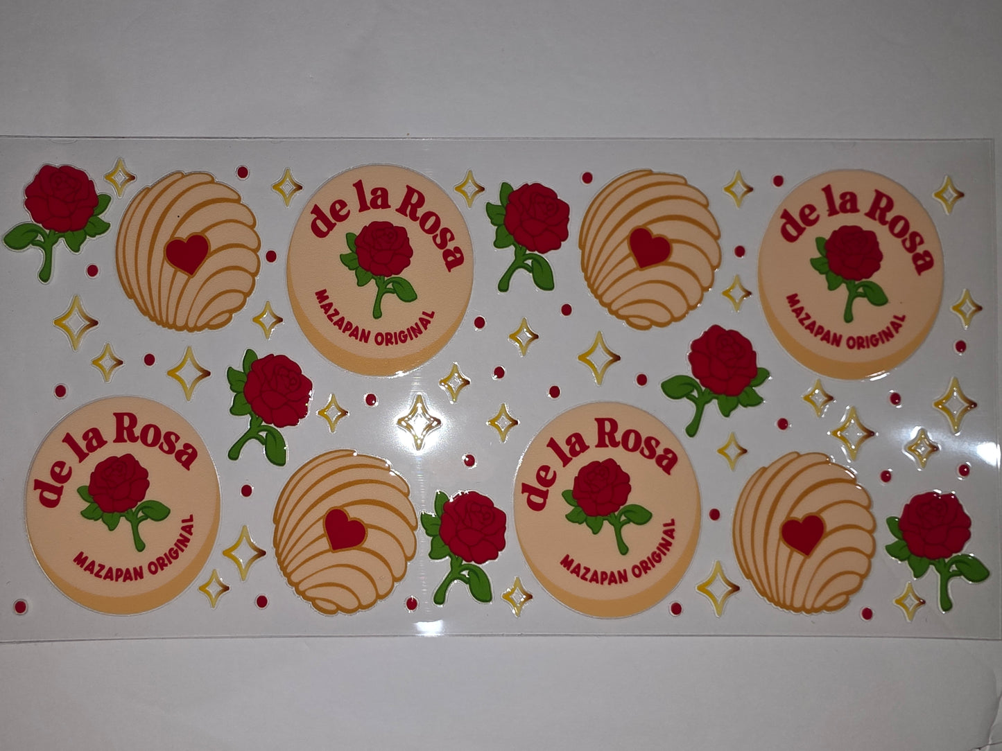 Concha & Rose Tumbler Wrap - Mexican Sweet Bread & Red Rose Design