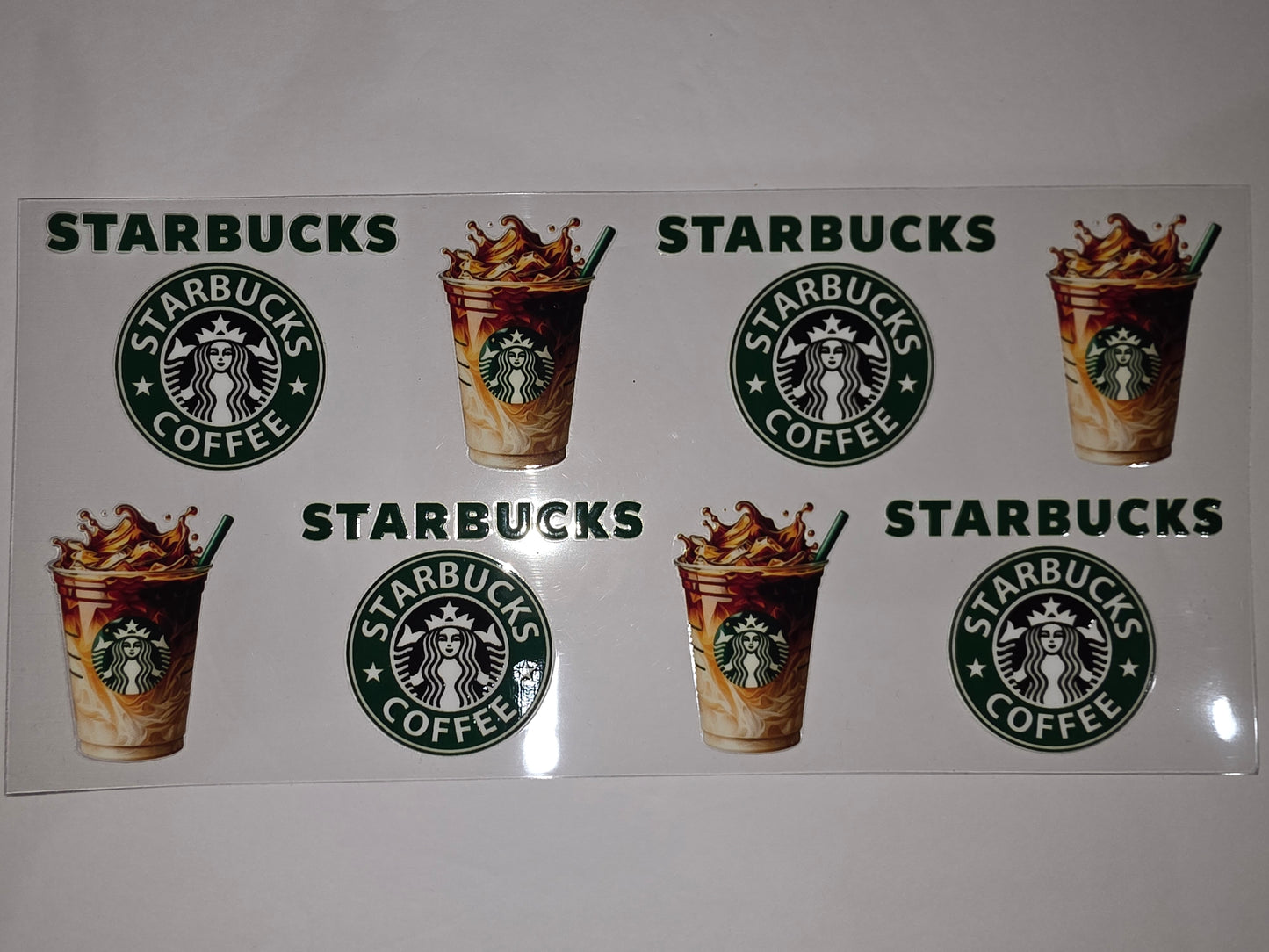 Starbucks Coffee Tumbler Wrap - Iced Coffee & Logo Design - Green & Brown