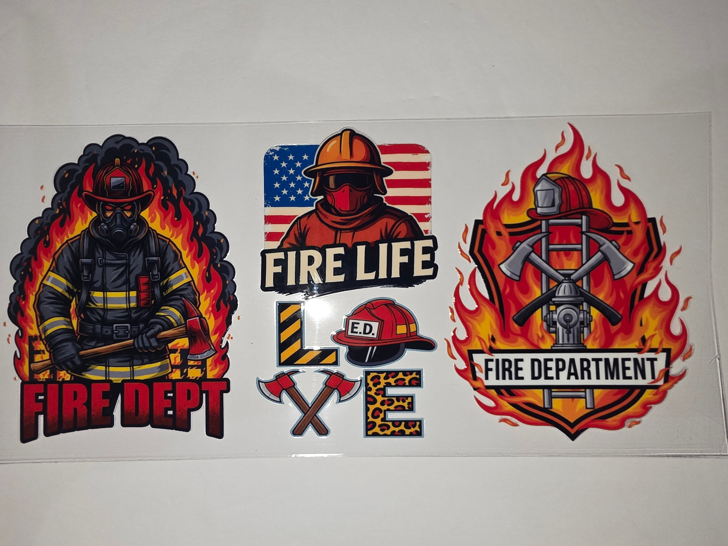Firefighter Tumbler Wraps - Fire Life & Dept Designs - Red, Yellow, Black, Blue