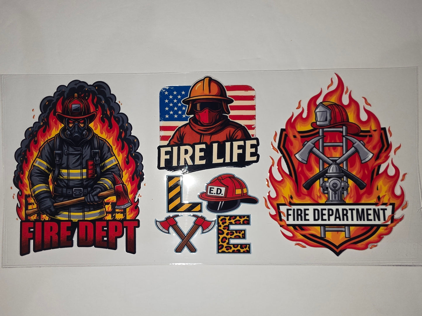 Firefighter Tumbler Wrap Designs | Fire Life & Fire Dept Graphics | Red, Yellow, Black