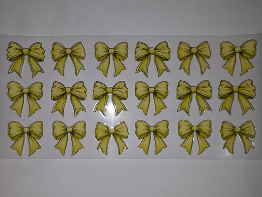 Yellow Bow Tumbler Wrap Design | Cute Ribbon Cup Decal | Sublimation & Vinyl Ready