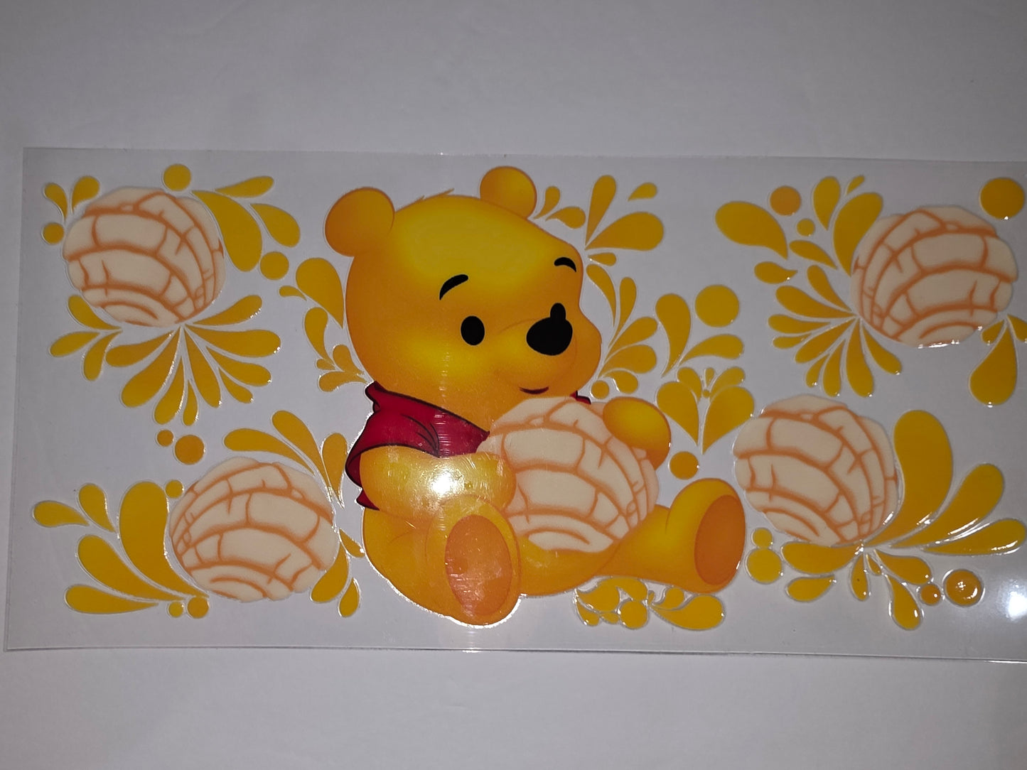 Winnie the Pooh Concha Tumbler Wrap - Cute Yellow & Orange Bakery Design
