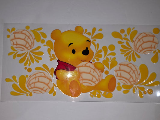 Winnie the Pooh Concha Tumbler Wrap - Cute Yellow & Orange Bakery Design