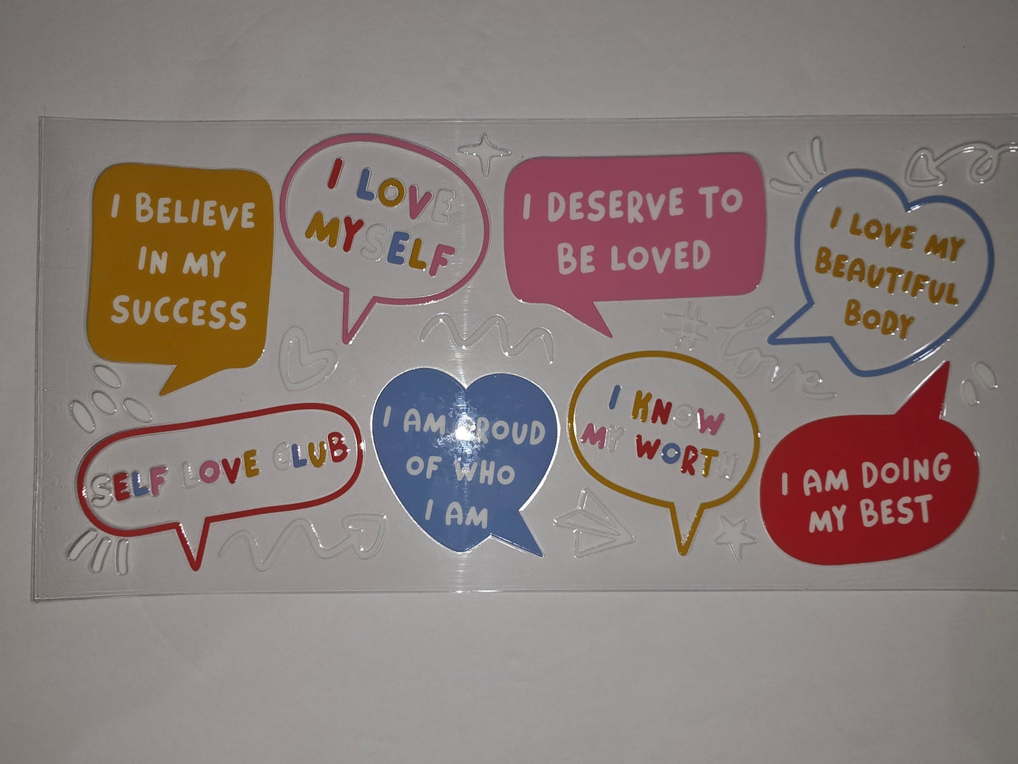 Positive Affirmation Tumbler Wrap | Self Love & Success Quotes | Bright Colors
