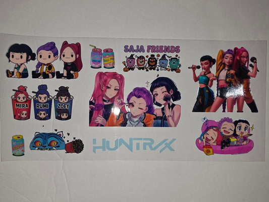 Anime Girl Squad Tumbler Wrap - K-Pop Inspired Chibi & Realistic Styles