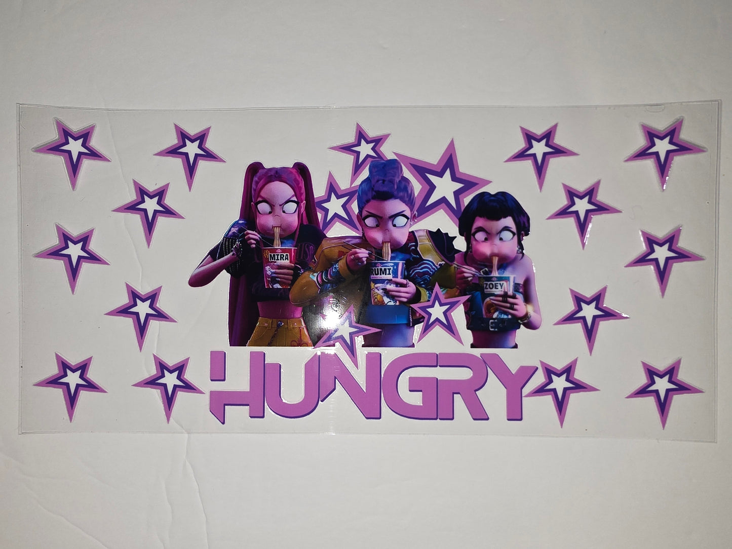 Hungry Anime Girls Ramen Stars Tumbler Wrap - Purple & Yellow