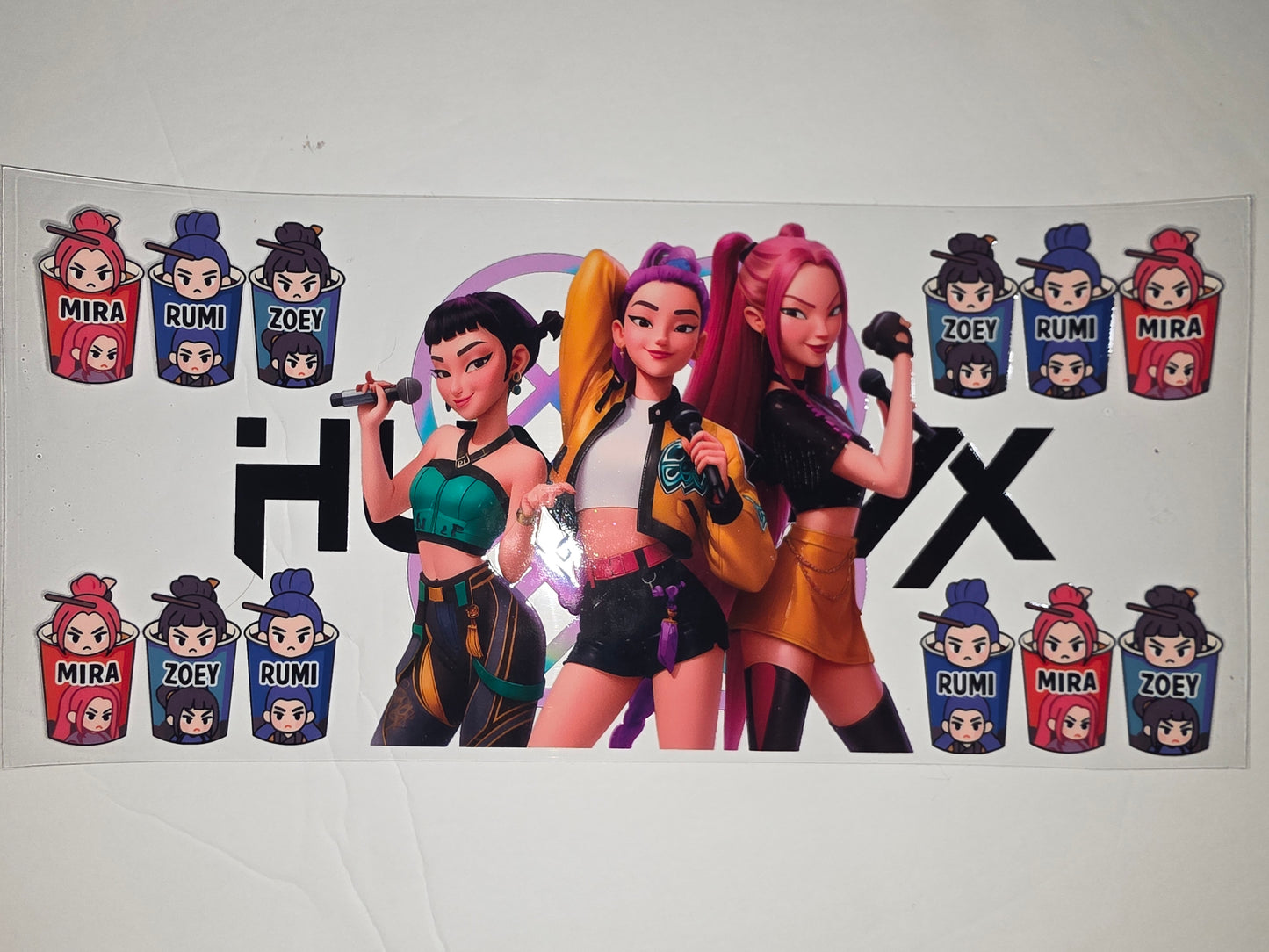 K-Pop Girl Group Tumbler Wrap - Mira, Rumi, Zoey - Vibrant & Edgy Design