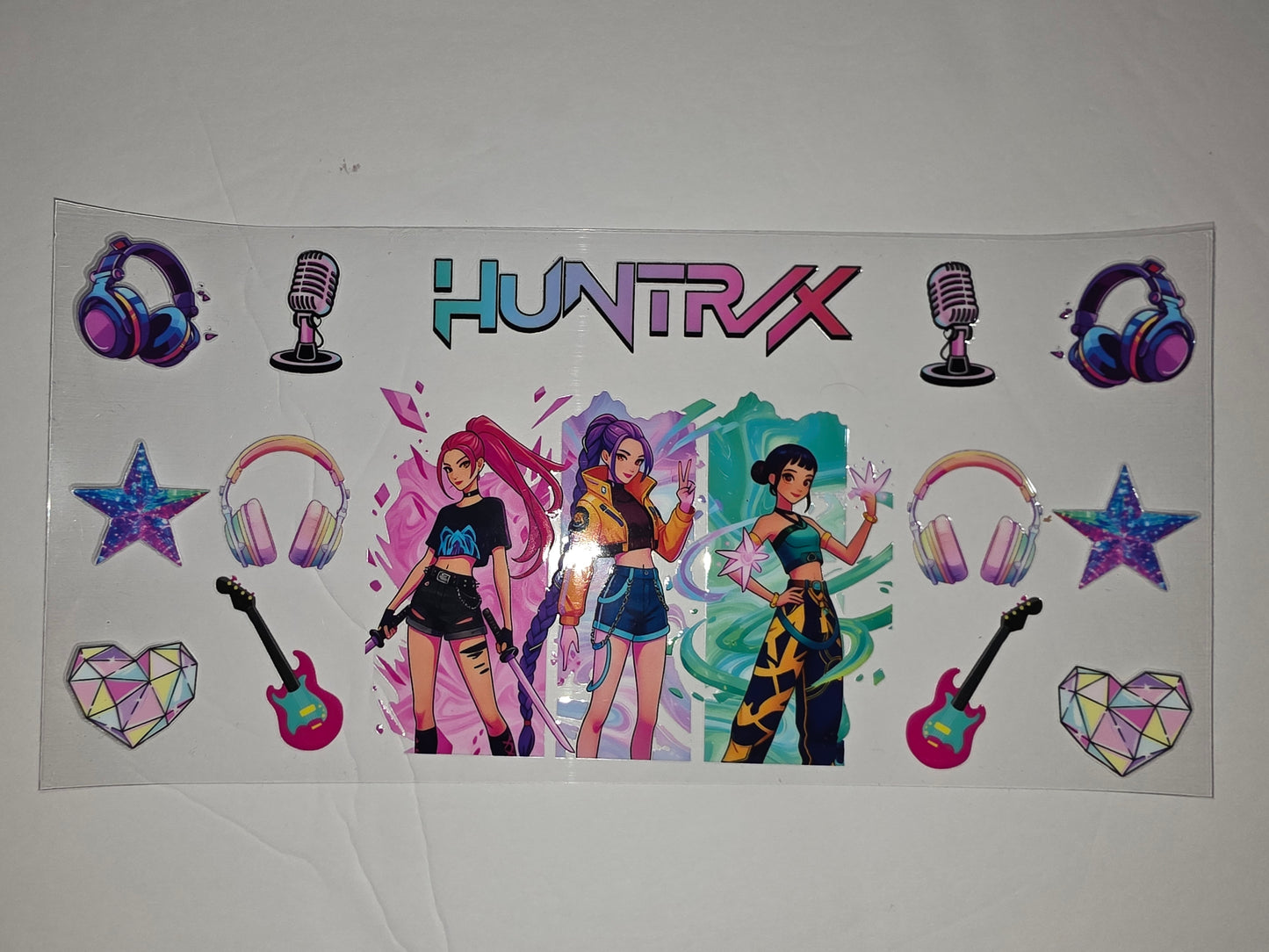 K-Pop Inspired Tumbler Wrap - Anime Girls, Music, Stars & Hearts - Pink, Purple, Teal