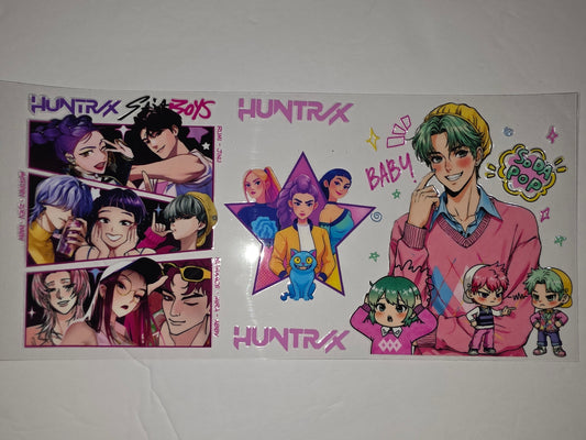 Anime K-Pop Style Tumbler Wrap - Vibrant Characters & Pop Art Design