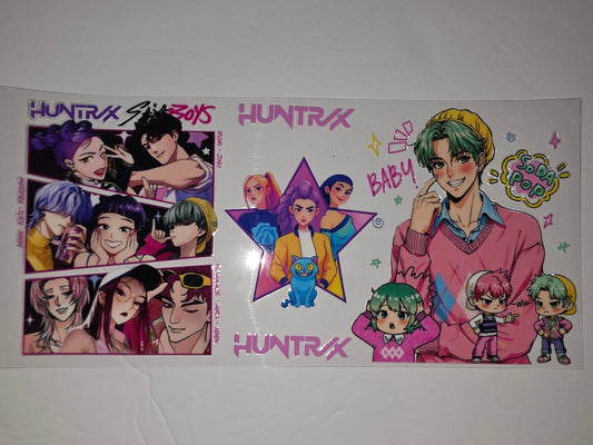 Anime K-Pop Inspired Tumbler Wrap - Vibrant Characters & Pastel Colors