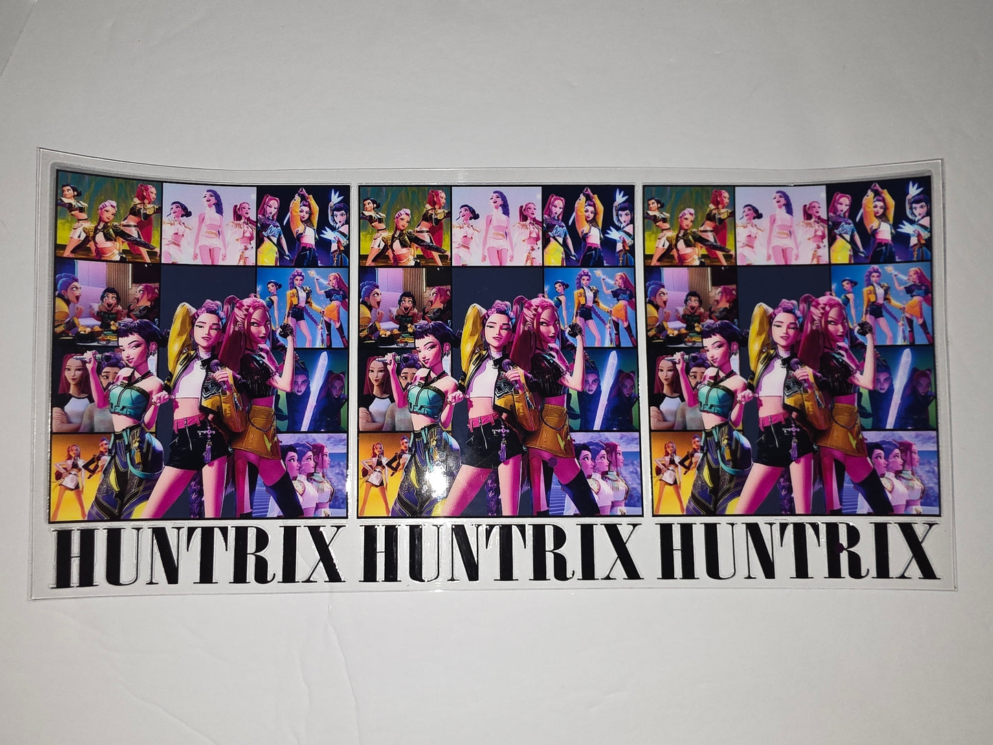 K-Pop Inspired Tumbler Wrap - "HUNTRIX" Group Design - Vibrant Pink, Yellow, Teal