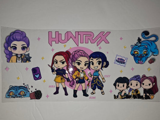 Chibi K-Pop Girl Group Tumbler Wrap - Pink, Blue, Yellow, Purple Anime Style