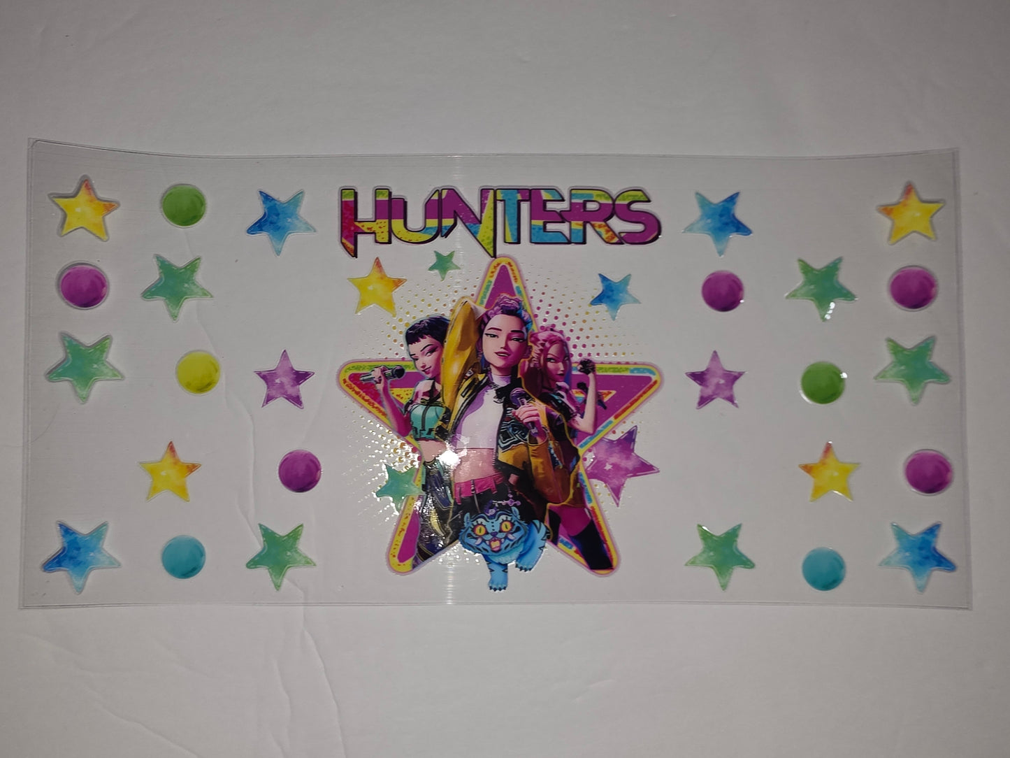 Hunters Pop Star Girls Tumbler Wrap - Vibrant Stars & Circles Design