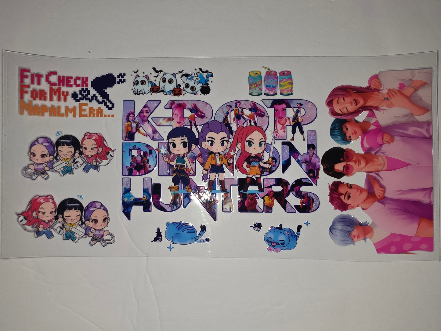 K-Pop Inspired Chibi Character Tumbler Wrap | Cute Anime Style Drinkware Design