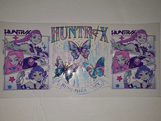 Anime Butterfly Tumbler Wrap - Pink, Blue, Purple Girls & Cityscape Design
