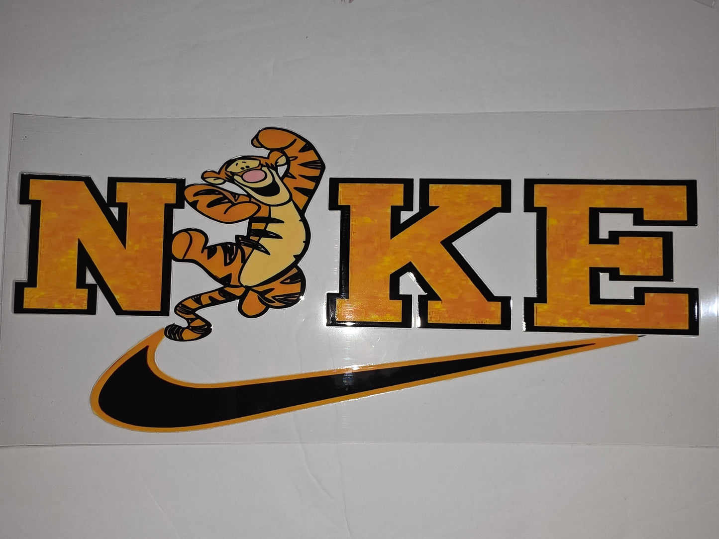 Tigger Nike Logo Tumbler Wrap - Orange, Black, Yellow - Fun Character Design
