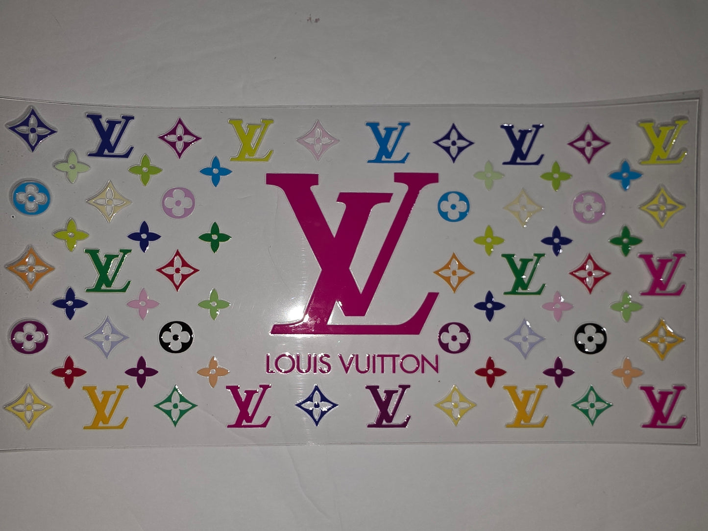 Designer Monogram Tumbler Wrap - Pink, Blue, Green, Yellow, Purple LV Inspired