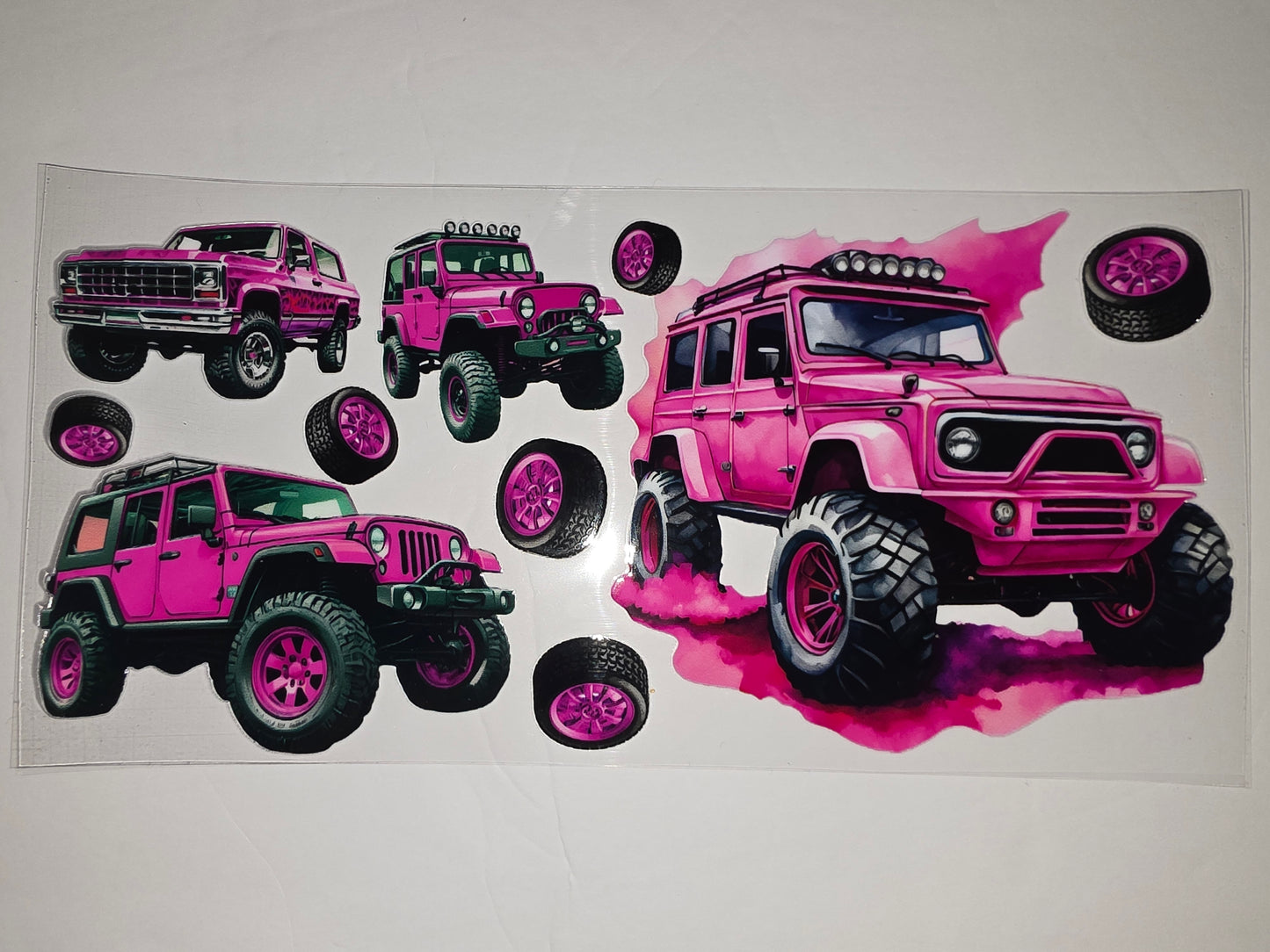 Hot Pink Off-Road Jeep & Truck Tumbler Wraps - Bold Adventure Design
