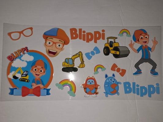 Blippi Tumbler Wrap Design - Construction, Rainbows & Fun Characters