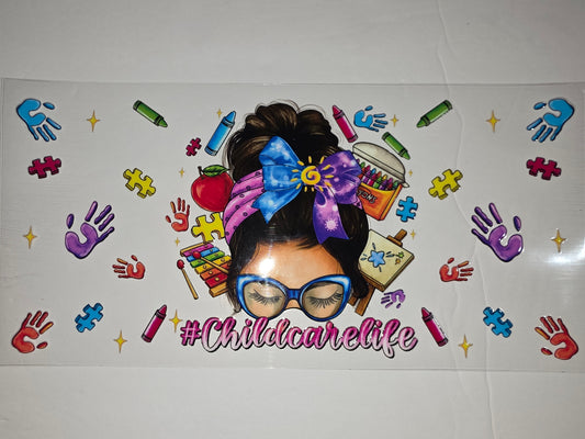 Childcare Life Tumbler Wrap | Teacher, Daycare, Preschool Design | Colorful & Fun