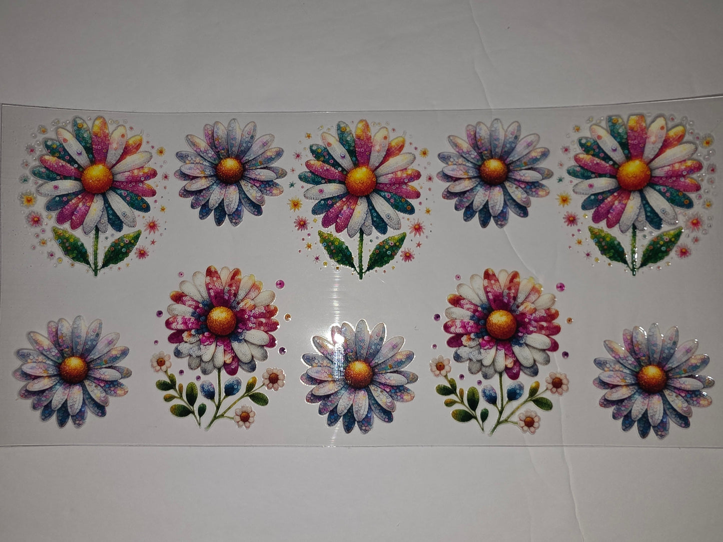 Whimsical Daisy Tumbler Wrap - Colorful Floral Design for Cups
