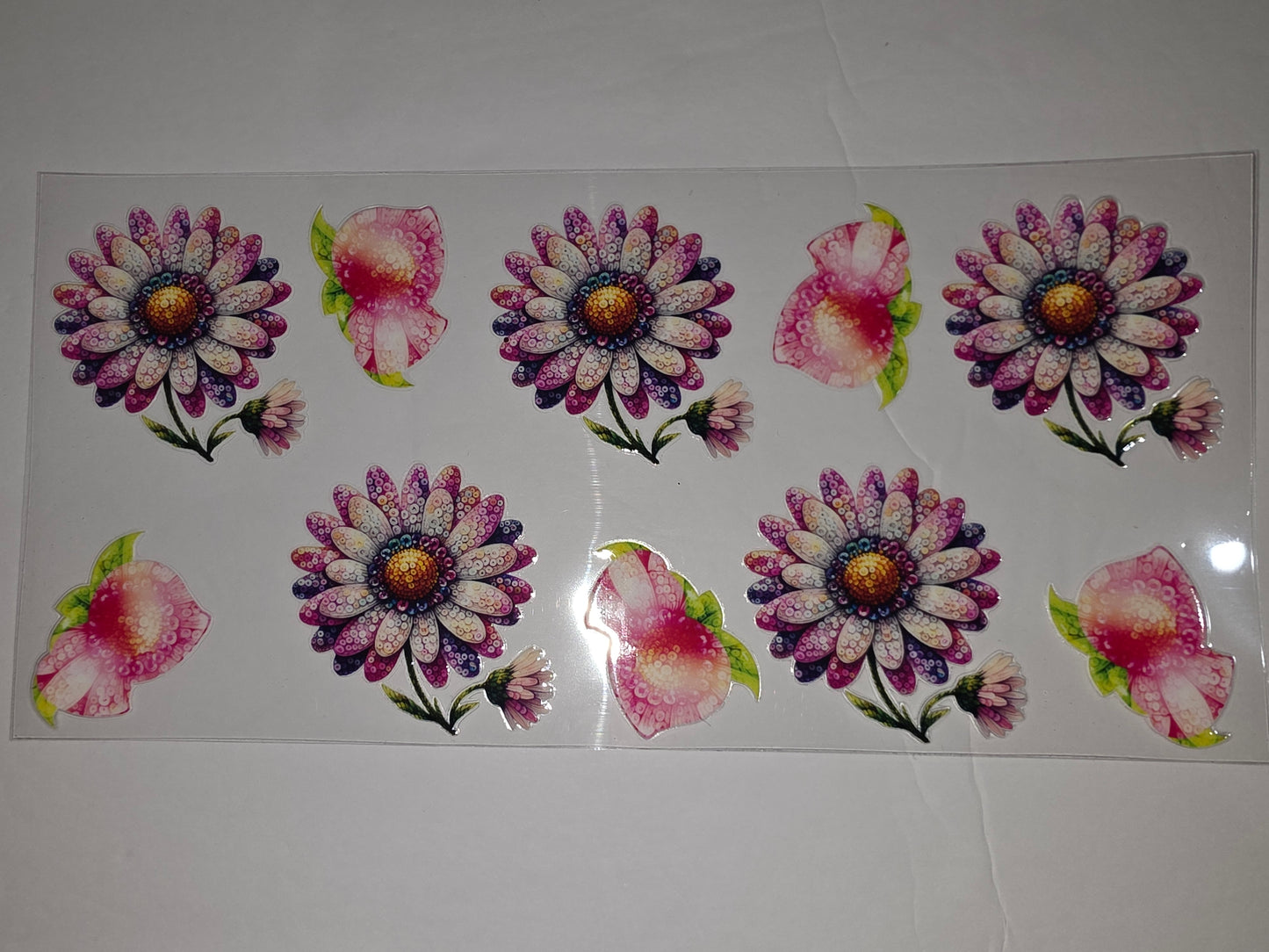 Vibrant Floral Tumbler Wrap - Pink, Purple, Yellow Daisy & Petal Designs