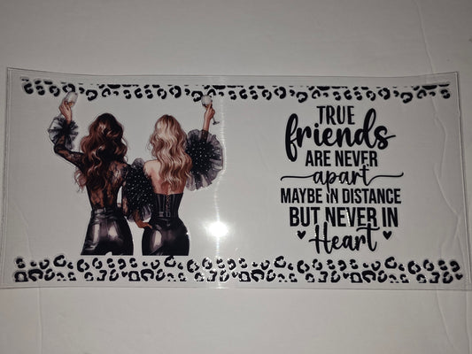 Best Friends Tumbler Wrap - True Friends Quote, Leopard Print, Fashionable Girls