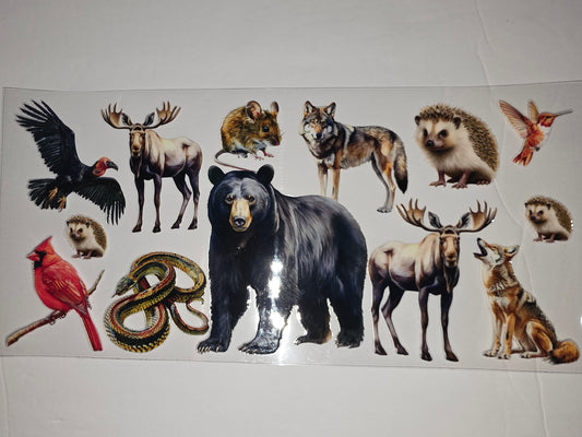 Woodland Wildlife Tumbler Wrap - Bear, Moose, Wolf, Cardinal & More