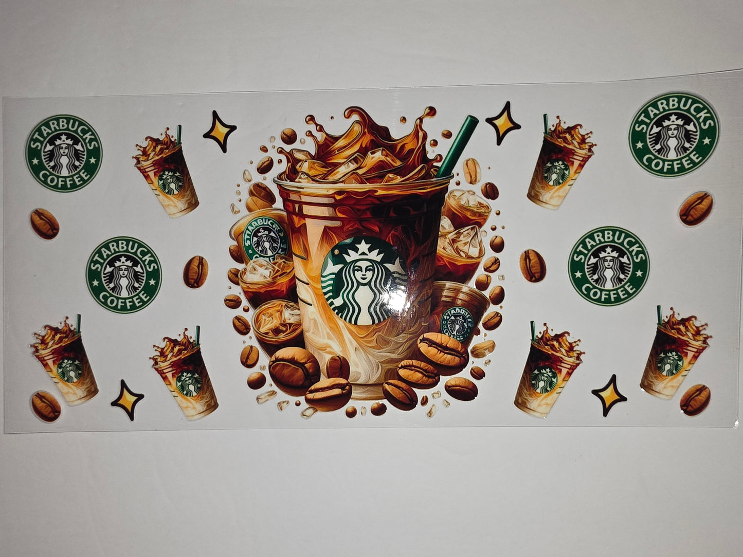 Starbucks Coffee Tumbler Wrap - Iced Coffee & Beans Design