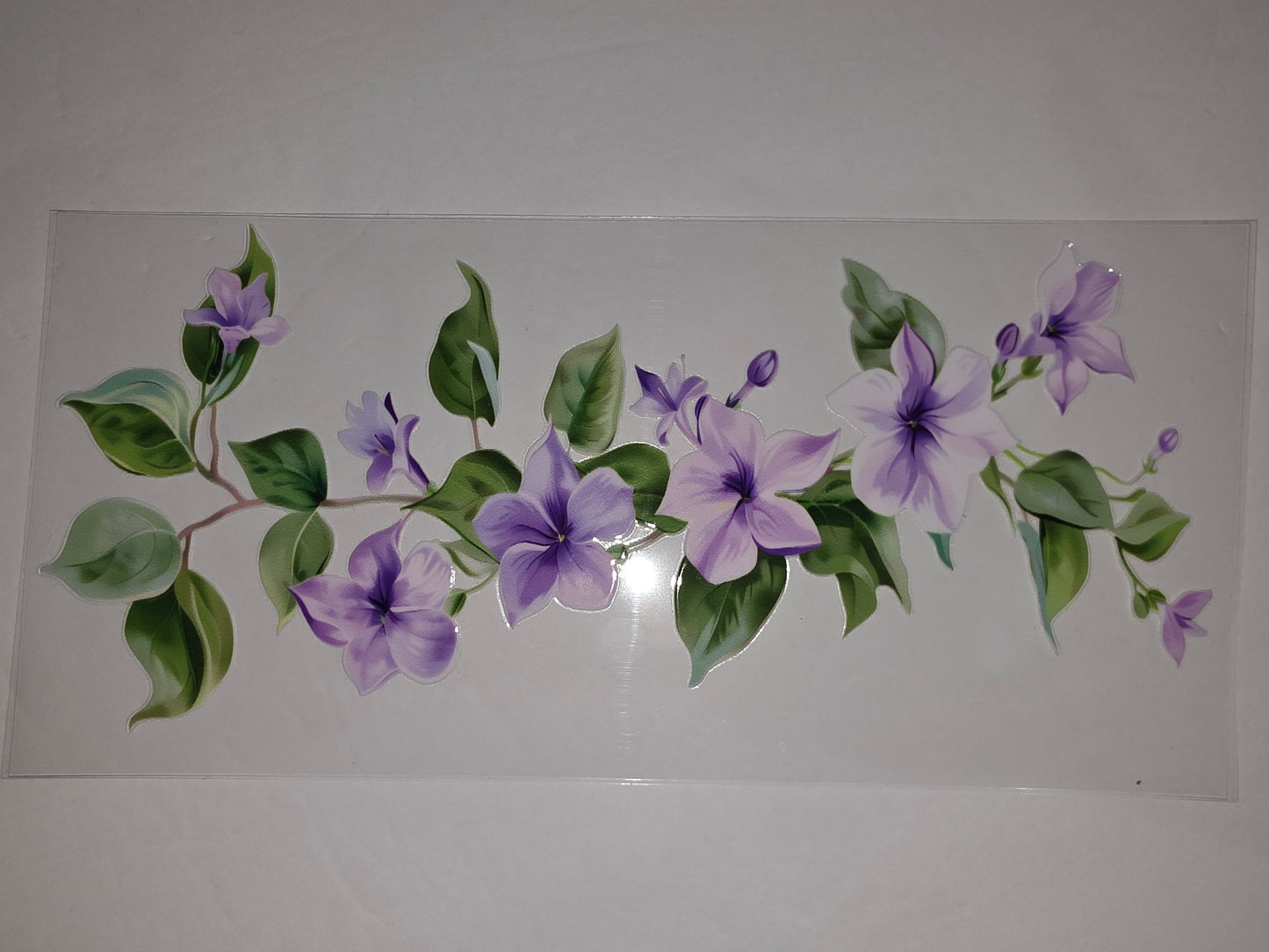 Purple Floral Vine Tumbler Wrap | Delicate Flower & Leaf Design | Sublimation Cup Art