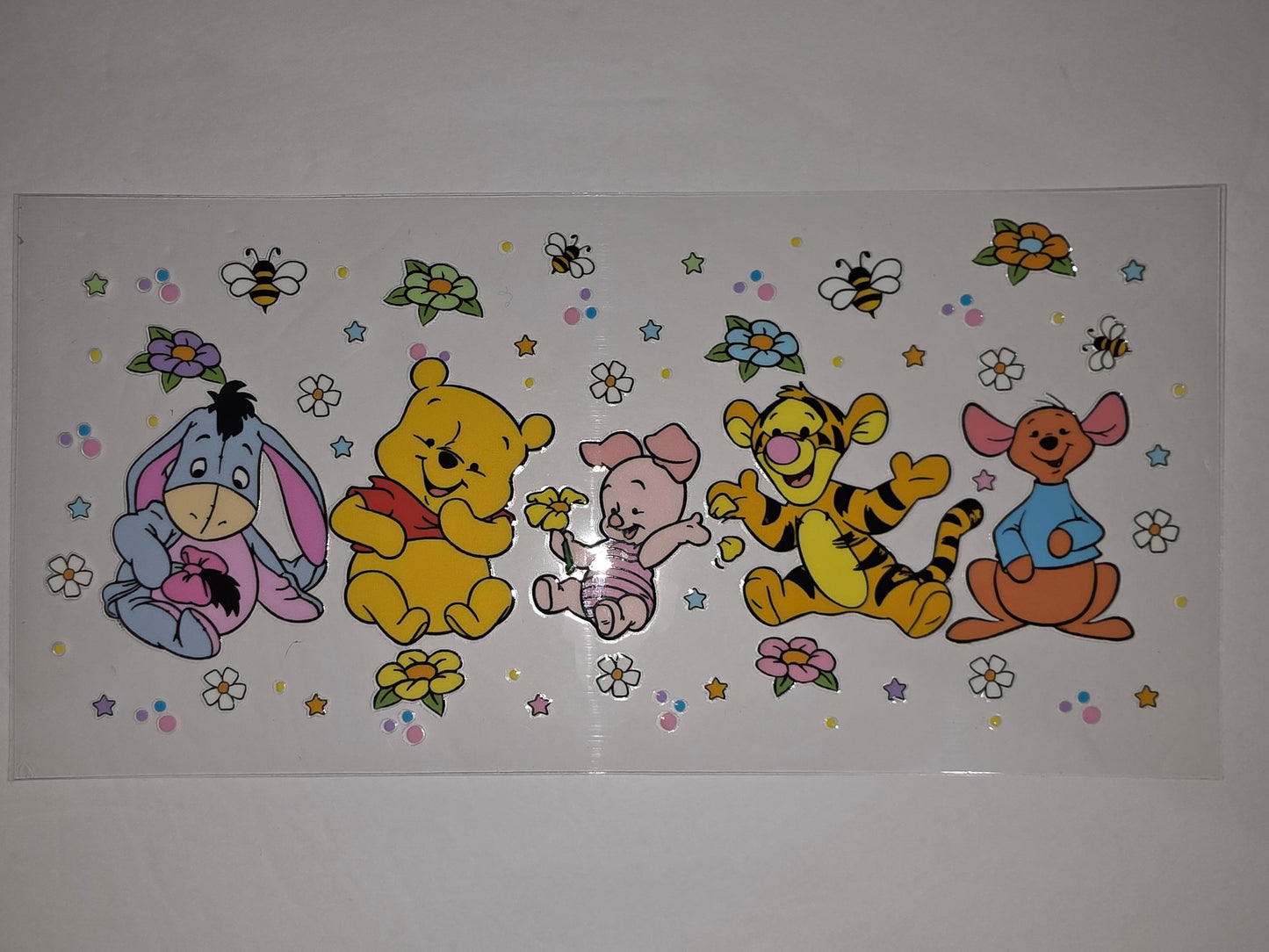 Winnie the Pooh Friends Tumbler Wrap | Cute Cartoon Characters & Flowers | Kids Drinkware Design