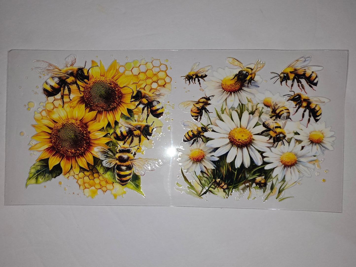 Bumblebee & Sunflower Daisy Tumbler Wrap | Yellow & White Floral Bee Design