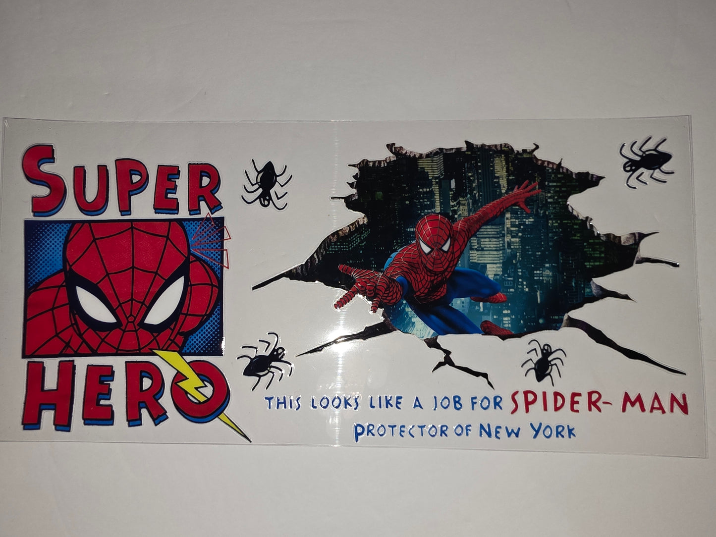 Spiderman Superhero Tumbler Wrap - Red, Blue, Comic Style