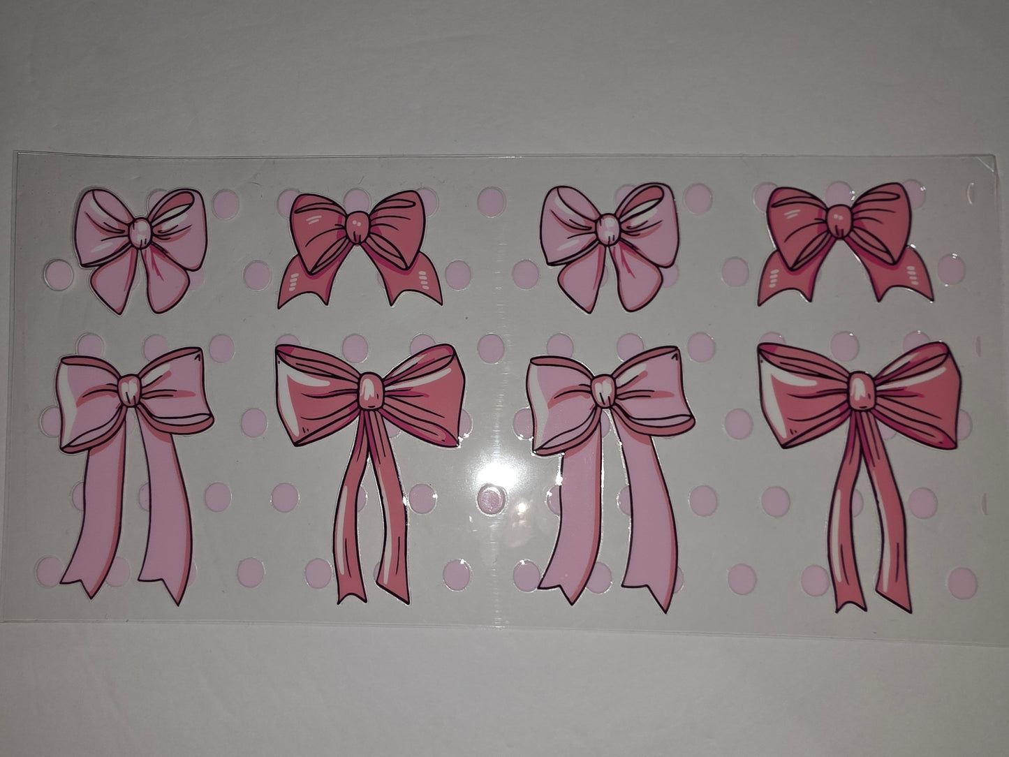 Pink Bow Tumbler Wrap - Cute Bows & Polka Dots Drinkware Design